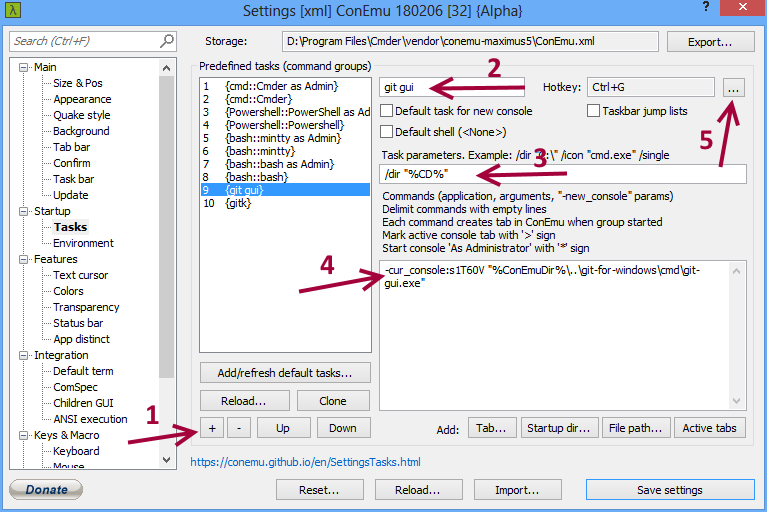 Setting up git gui